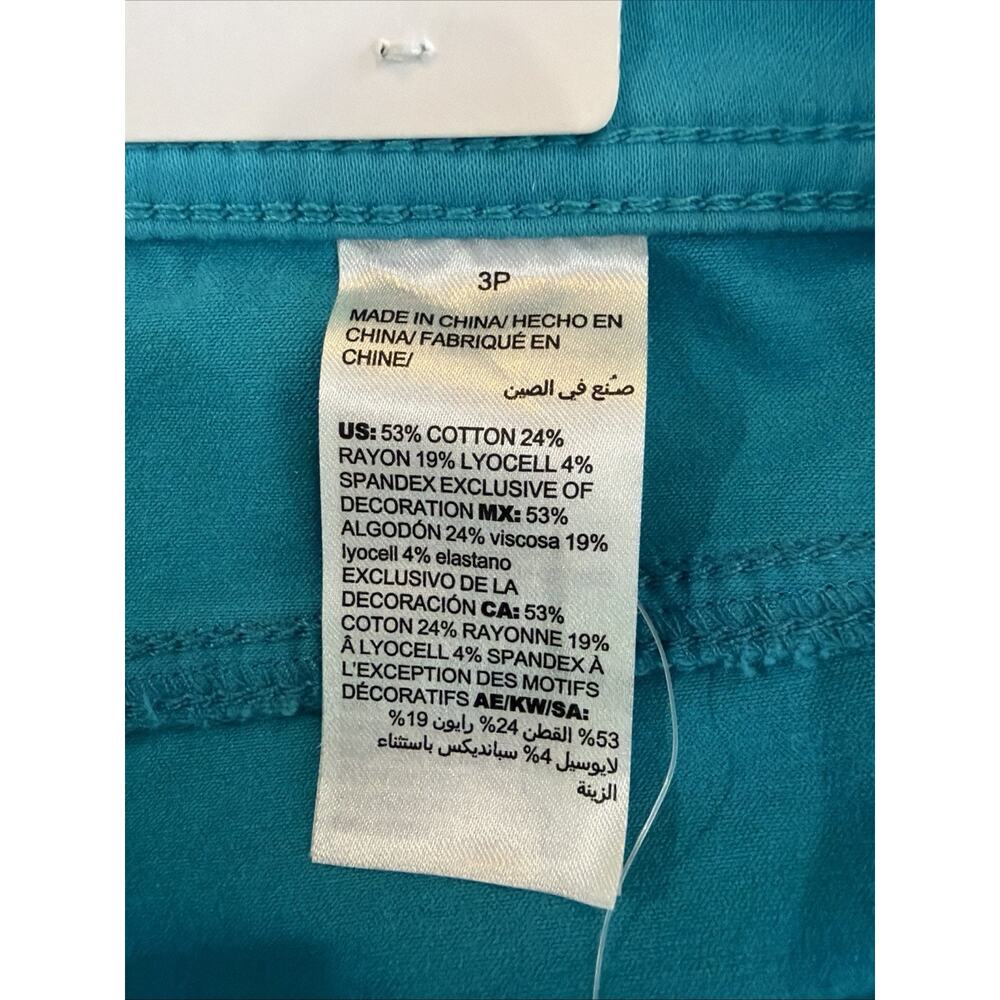 Chico's petite 16 XL Platinum Girlfriend Turquoise blue crop beach Pants NWT - Picture 8 of 10